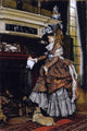 James Tissot The Fireplace - 18" x 27" Premium Canvas Print