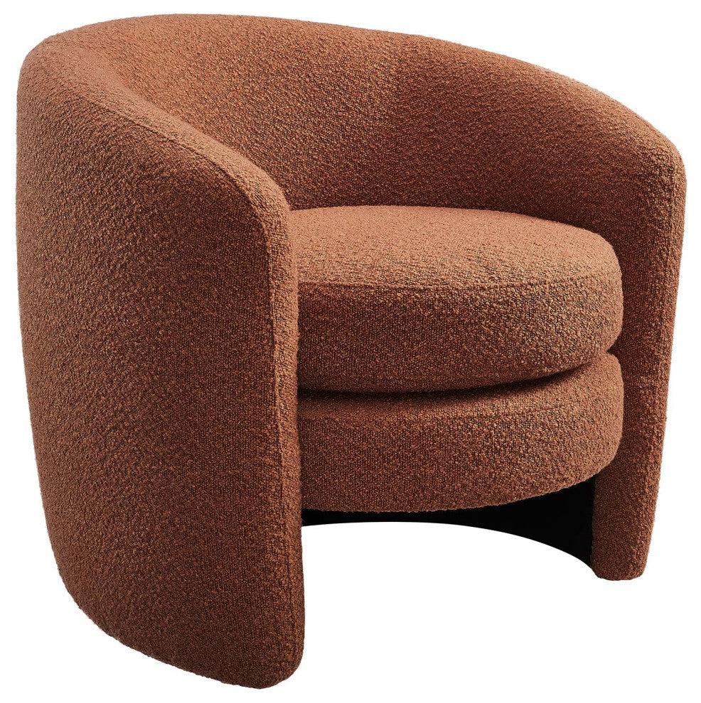 Affinity Upholstered Boucle Fabric Curved Back Armchair