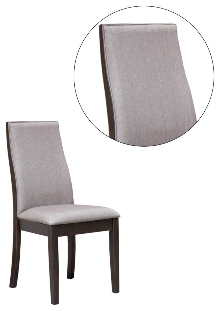 Set of 2 Side Chairs, Gray and Espresso