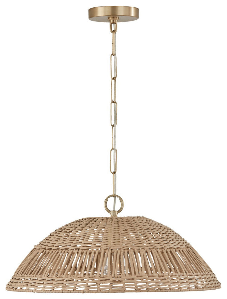 Naomi One Light Pendant, Matte Brass