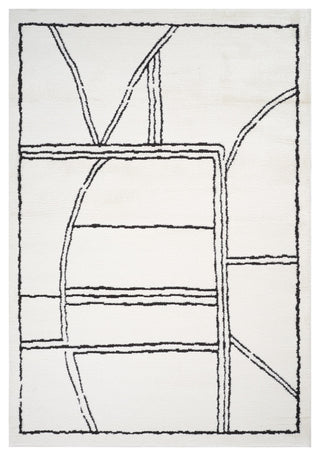 Monotone Moroccan White -1 Power-Loom Area Rug 5' x 7'6"