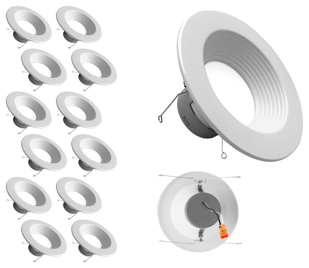 DLR566091203KWHBF-12 5/6", Recessed LED Downlight w Baffle, 12 Pack