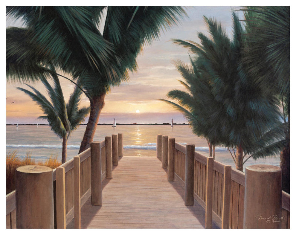 "Palm Promenade" Digital Paper Print by Diane Romanello, 18"x14"