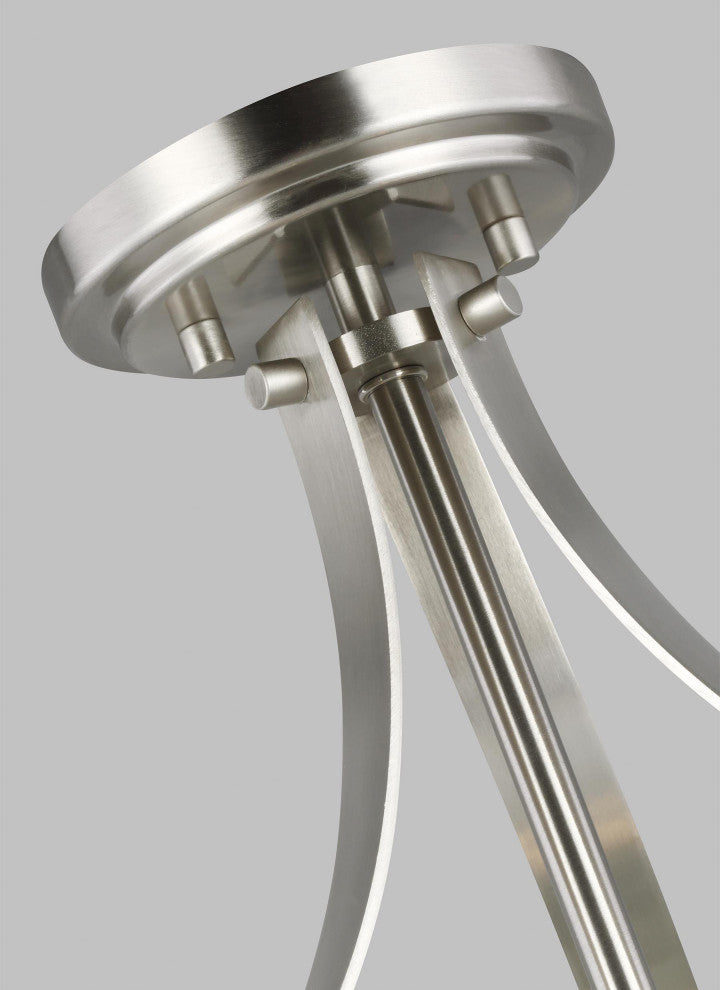Elmwood Park 3-Light Semi-Flush Mount, Brushed Nickel