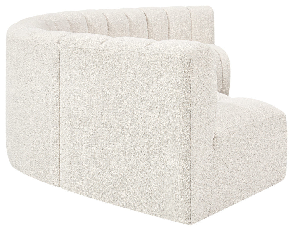 Arc Boucle Fabric Upholstered 6-Pc. U-Shaped Modular Sectional, Cream