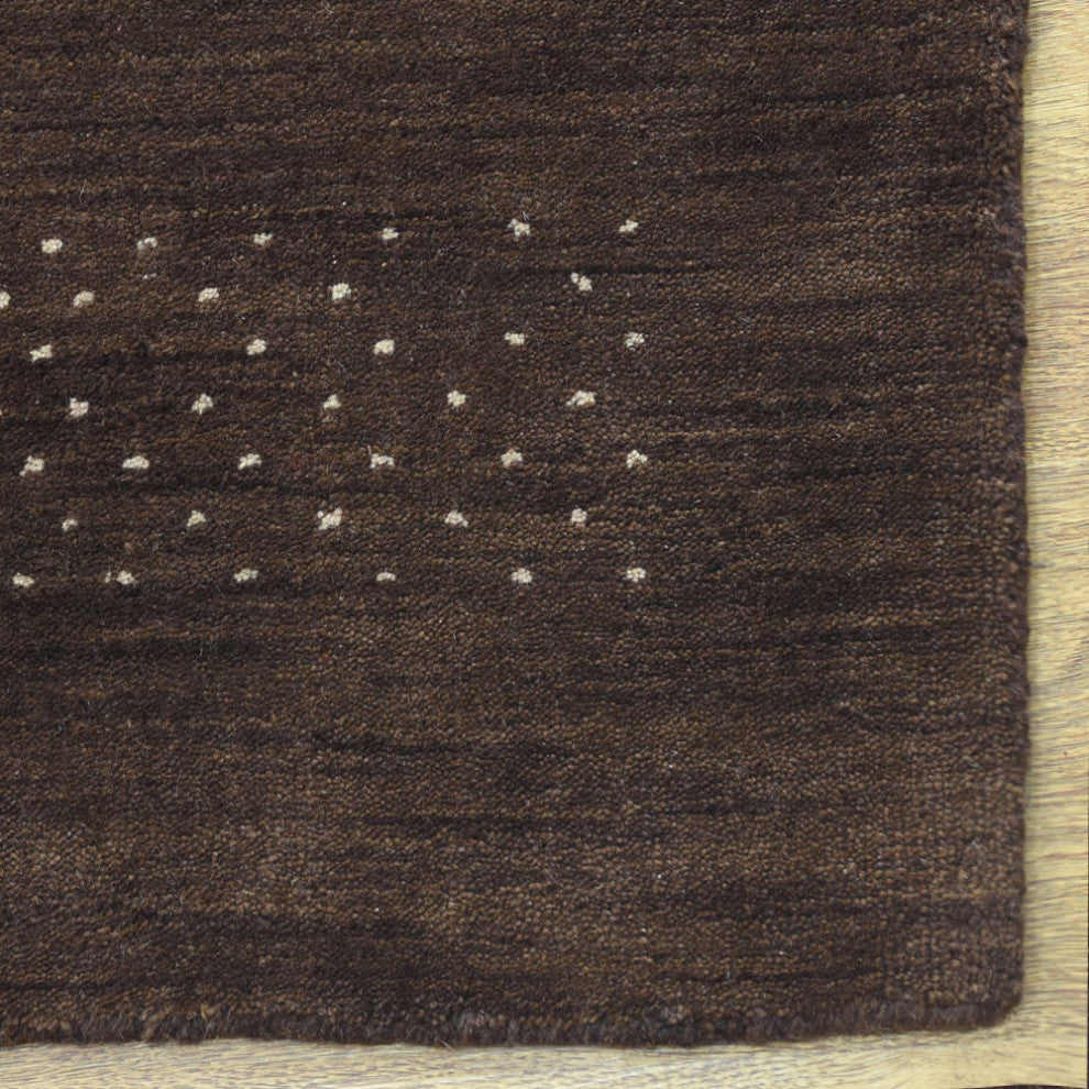 HAND KNOTTED LOOM WOOL ECO-FRIENDLY AREA RUGS - Runner, Brown, Contemporary