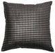 Houndstooth Metallic Foil Printed Velvet Pillow Cover, Black