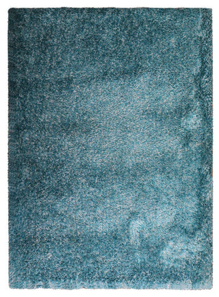 HAND TUFTED SHAG POLYESTER ECO-FRIENDLY AREA RUGS- Turquoise&White Color, Solid