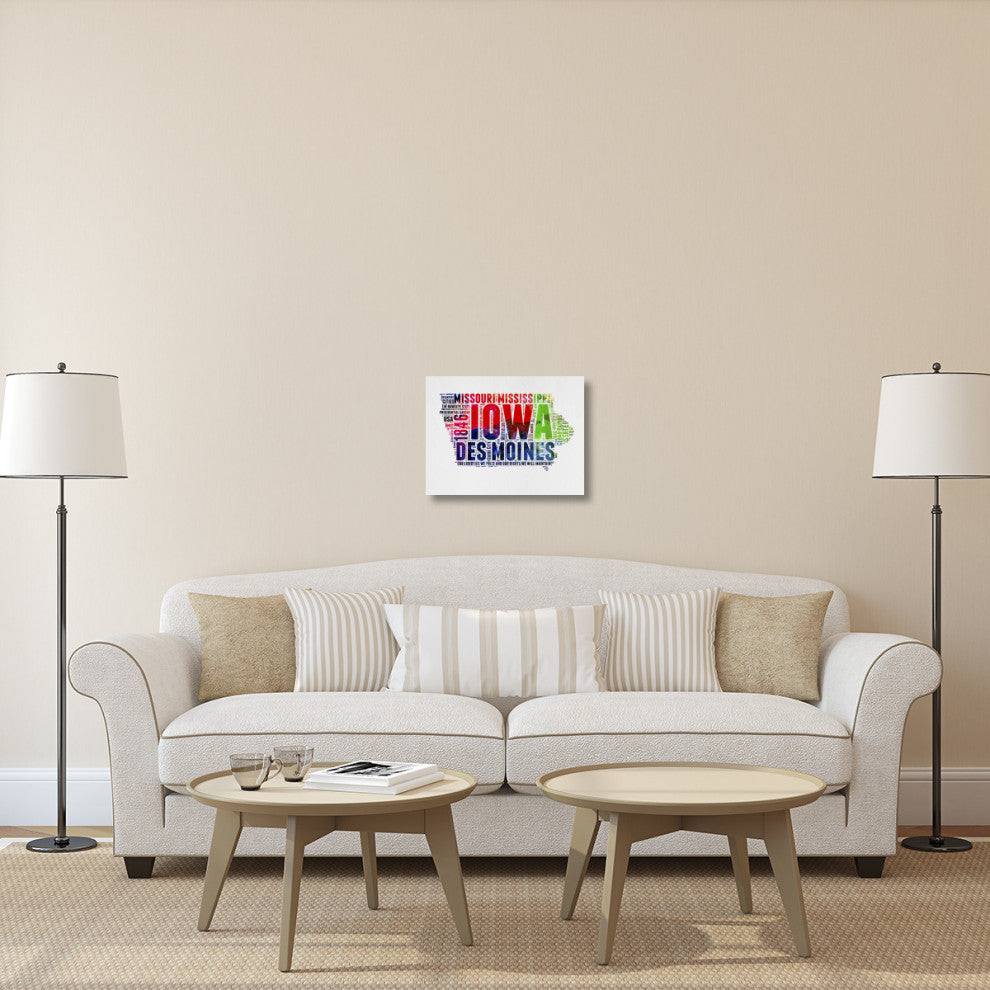 "Iowa Watercolor Word Cloud" Fine Art Print