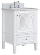 Olivia 24" Bathroom Vanity, White, Carrara Marble