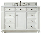 Bristol 48" Single Vanity, Bright White, w/ 3 CM Ethereal Noctis Quartz Top