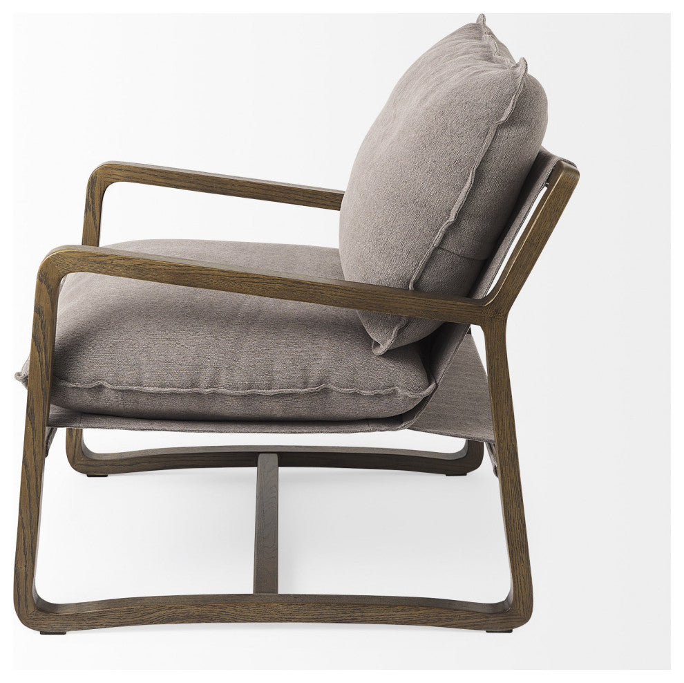 Modern Rustic Cozy Brown and Gray Accent Chair
