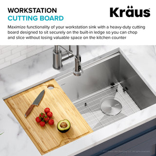 16.75" x 12" Solid Bamboo Cutting Board for Kitchen Workstation