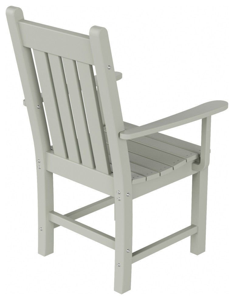 WestinTrends Patio Garden Poly Lumber Dining Arm Chair Indoor Outdoor Furniture, Sand