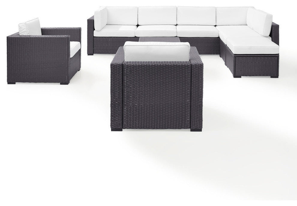 Biscayne 7-Piece Outdoor Wicker Seating Set, White