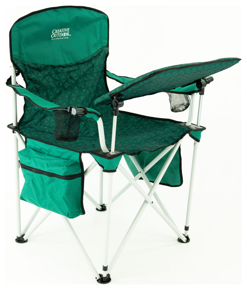 iChair Folding Wine Chair With Adjustable Table, Green Diamond