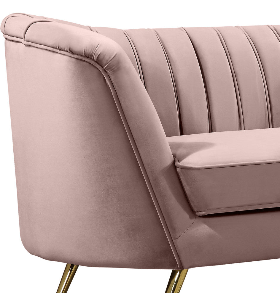 Margo Velvet Upholstered Set, Pink, Loveseat