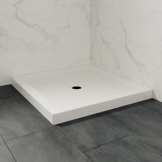 Ove Decors Erika Shower Base Rectangle, White, 36"x36", Center Drain