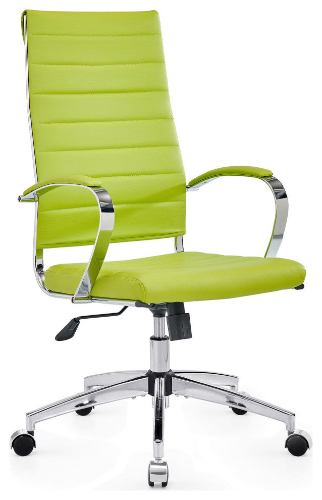 LUXMOD High Back Adjustable Swivel Computer Chair, Green