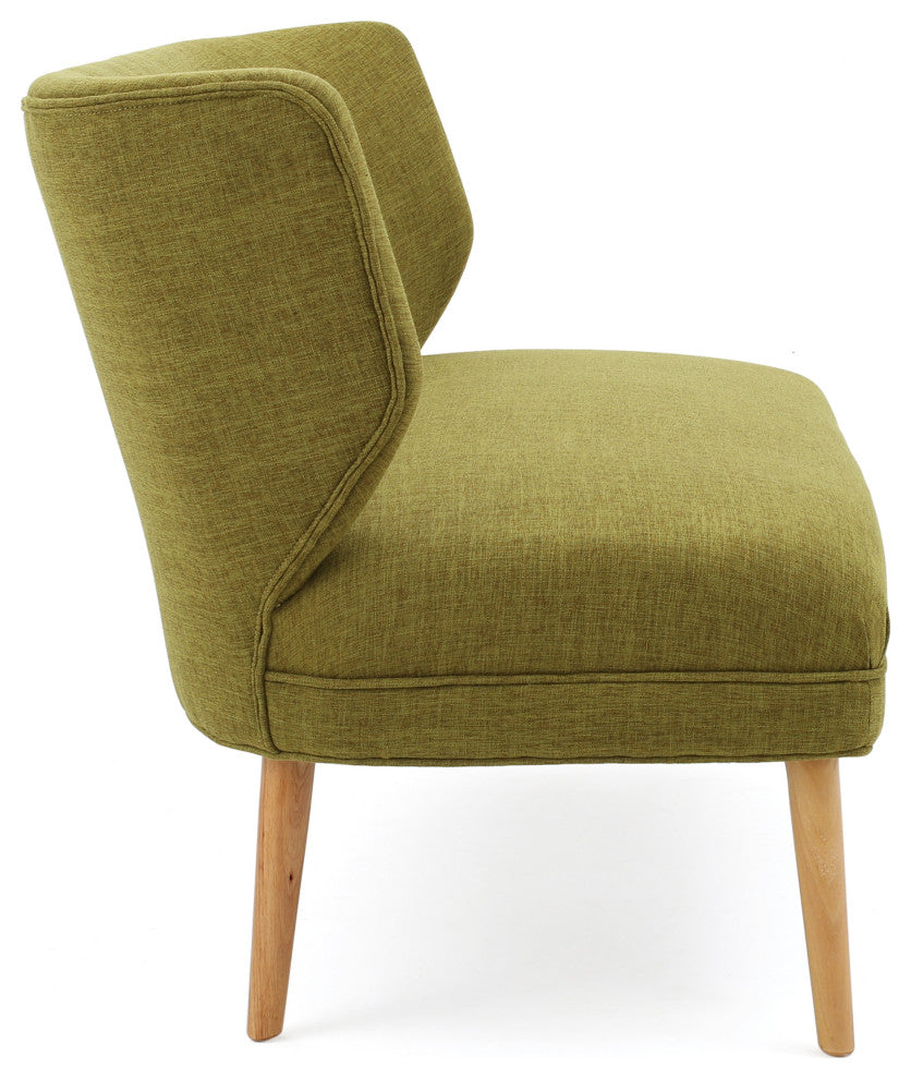GDF Studio Dumont Mid Century Modern Fabric Loveseat Sofa Settee, Green