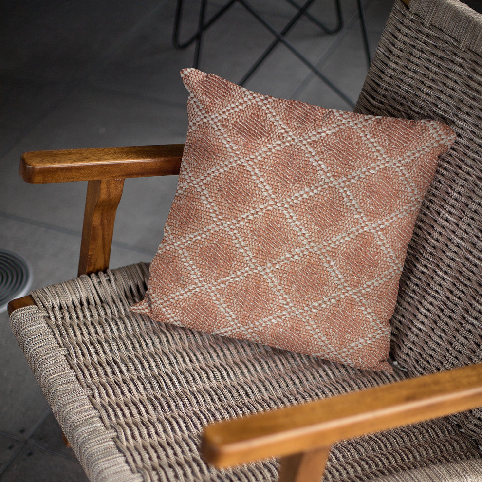 Plutus Brown Diamond Luxury Throw Pillow, 16"x16"