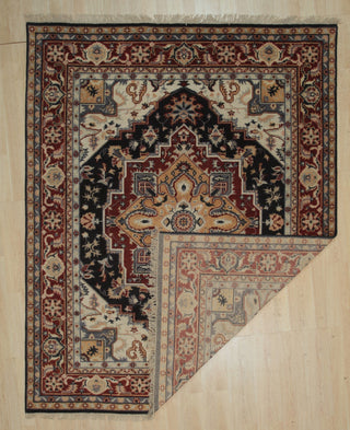 Navy Traditional Medallion Heriz Weave Area Rug