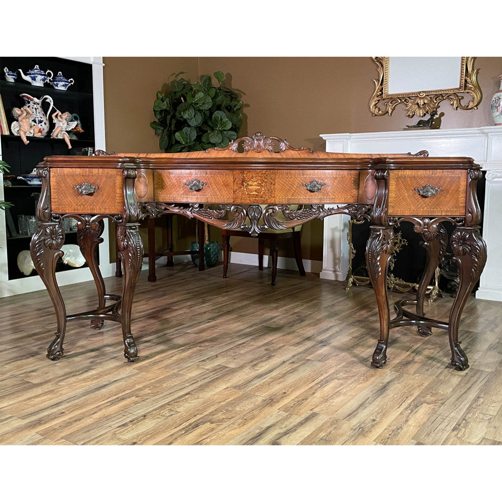 Antique Walnut Inlaid Sideboard