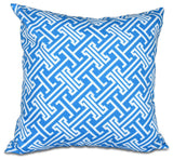 Leeward Key, Geometric Print Pillow, Blue, 18"x18"