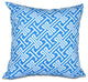 Leeward Key, Geometric Print Pillow, Blue, 18"x18"