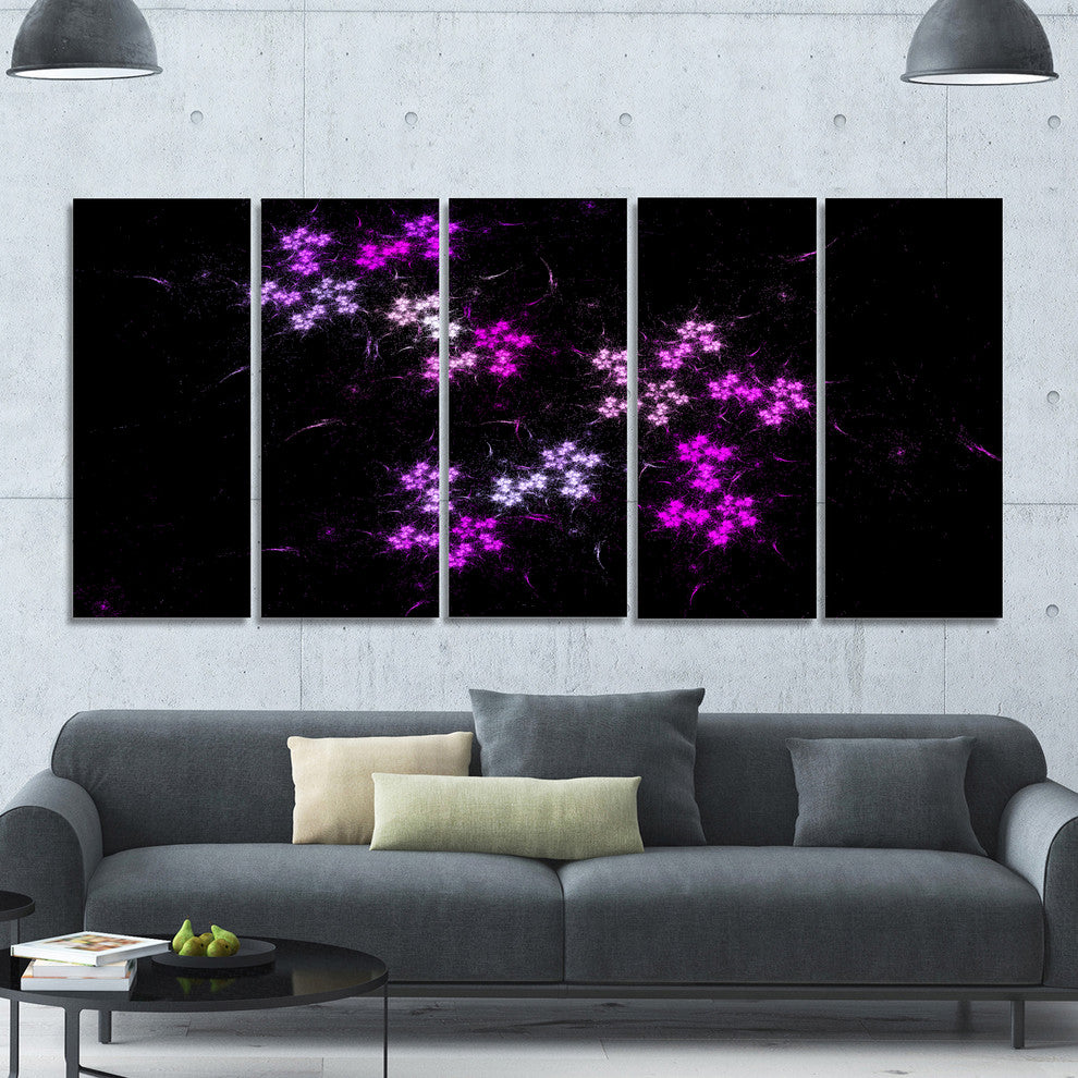 Placer Stars in Distant Galaxy, Abstract Wall Art Canvas, 60"x28", 5 Panels