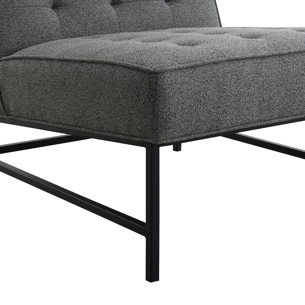 Astor Tufted Fabric Chair, Dark Gray