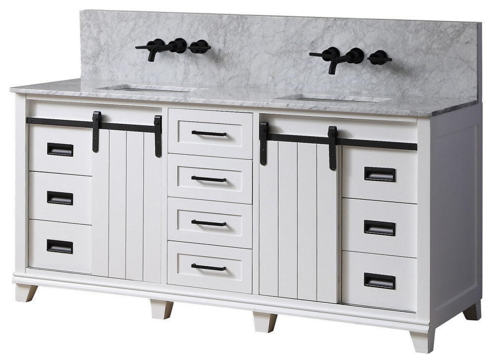 72" Ultimate Premium Chanceton Hybrid Bath and Make Up Vanity, White