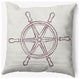 16x16" Large Ship Wheel Nautical Decorative Indoor Pillow, Dusty Purple