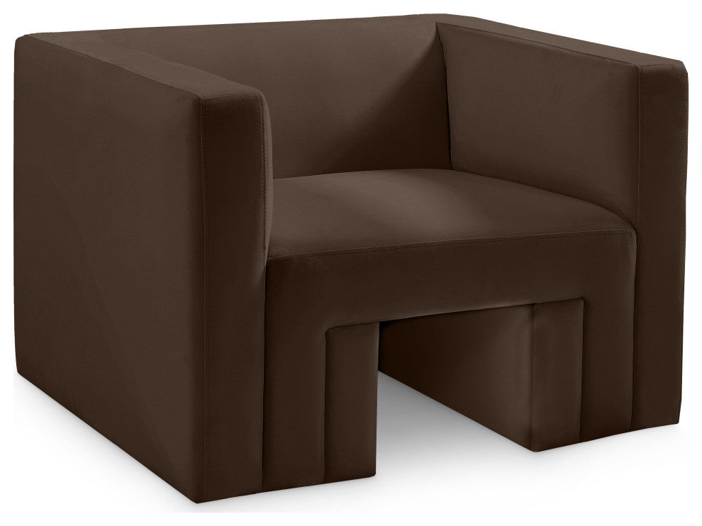 Henson Velvet Upholstered Chair, Brown