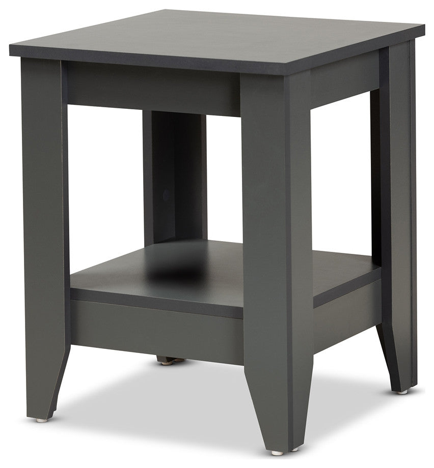 Modern Grey Finished Wood Living Room End Table