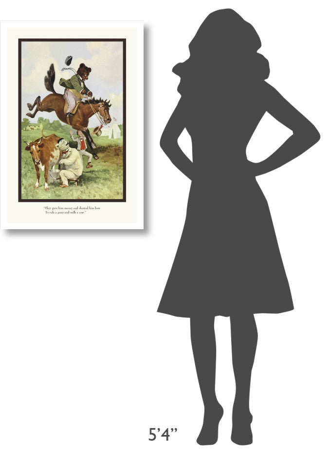 "Teddy Roosevelt's Bears: Teddy B and Teddy G on the Farm" Paper Art, 22"x32"