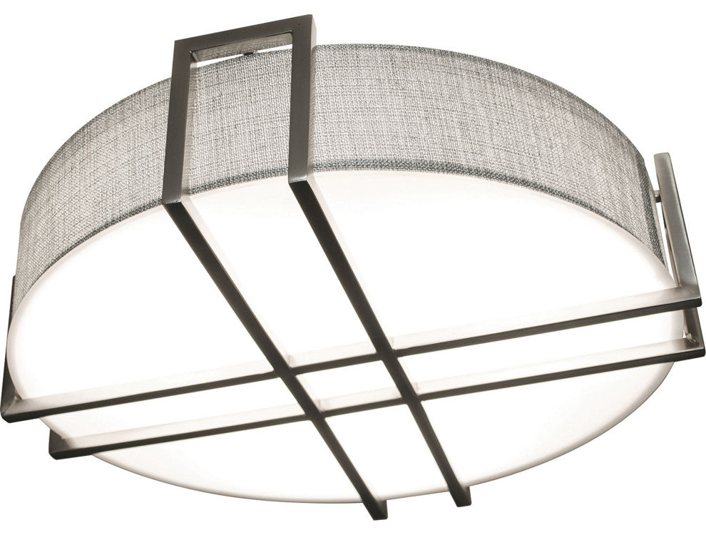 Lambert, LED Flush Mount, Satin Nickel Finish, White Acrylic Shade, 20"