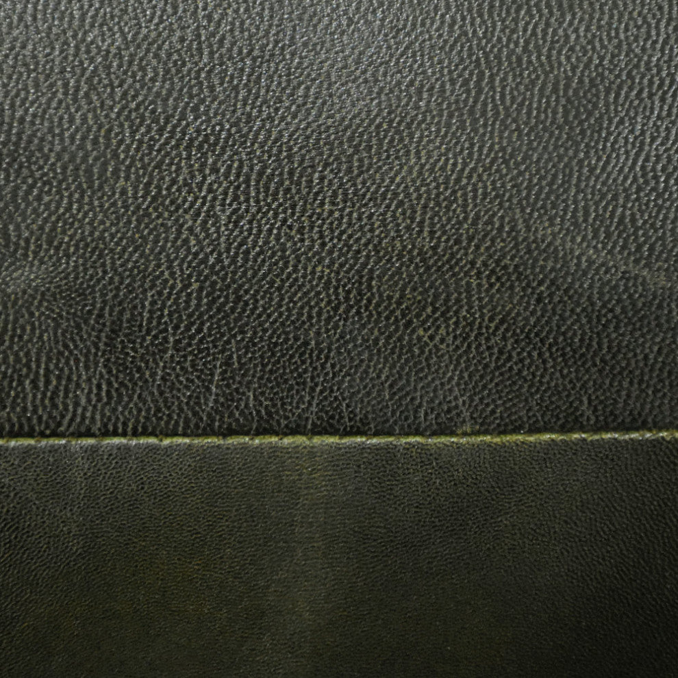 Poufs-Solid Goat Leather Pouf, Handmade (Recycled Cotton Fill), {Square} 14x14x14