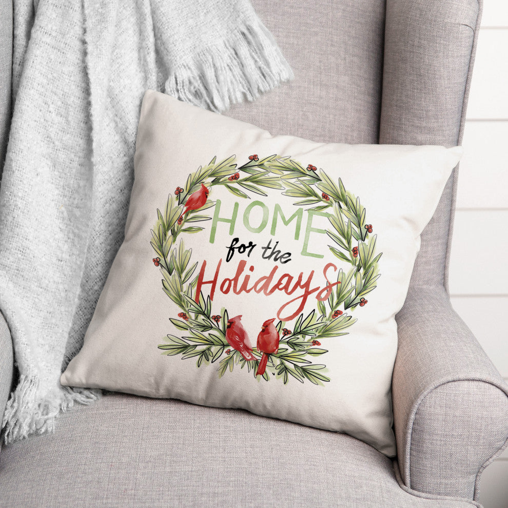 Cardinal Wreath 16x16 Spun Poly Pillow