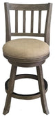 Boraam Wood Sheldon Swivel Counter Stool in Driftwood Wire-Brush and Oatmeal