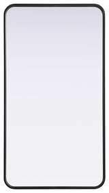 Home Living Contour Metal Rectangle Mirror 22x40, Black