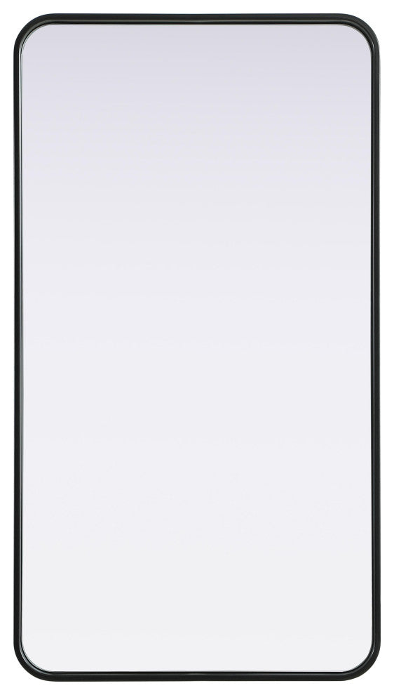 Home Living Contour Metal Rectangle Mirror 22x40, Black