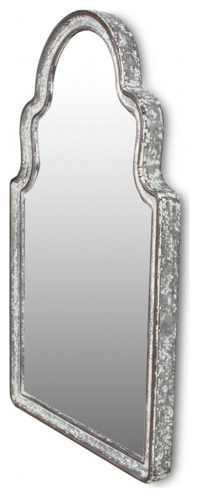 Vintage Curved Gray Wall Mirror