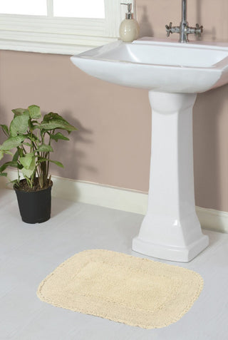 Radiant Collection Bath Rugs Set, 17x24 Rectangle, Ivory