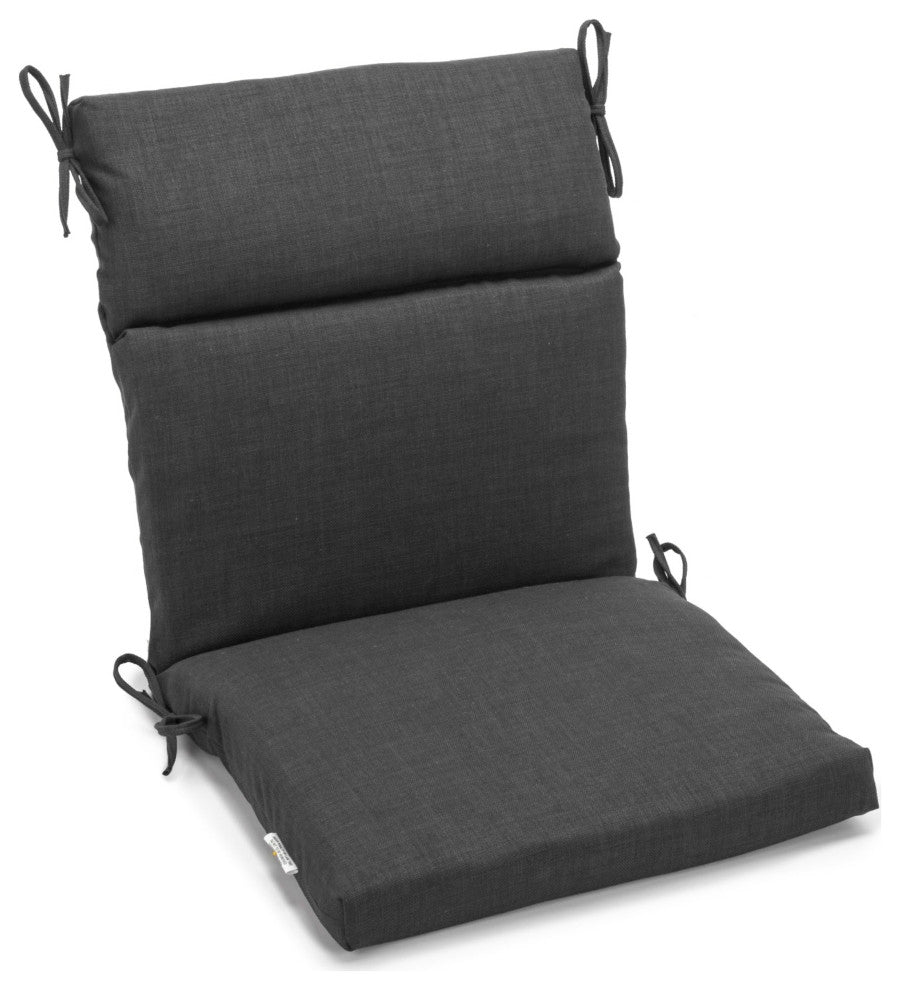 22"X45" Spun Polyester Solid Outdoor Squared Seat/ Back Chair Cushion, Cool Gray