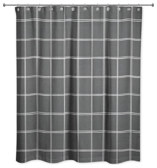 Linen Plaid 2 71x74 Shower Curtain
