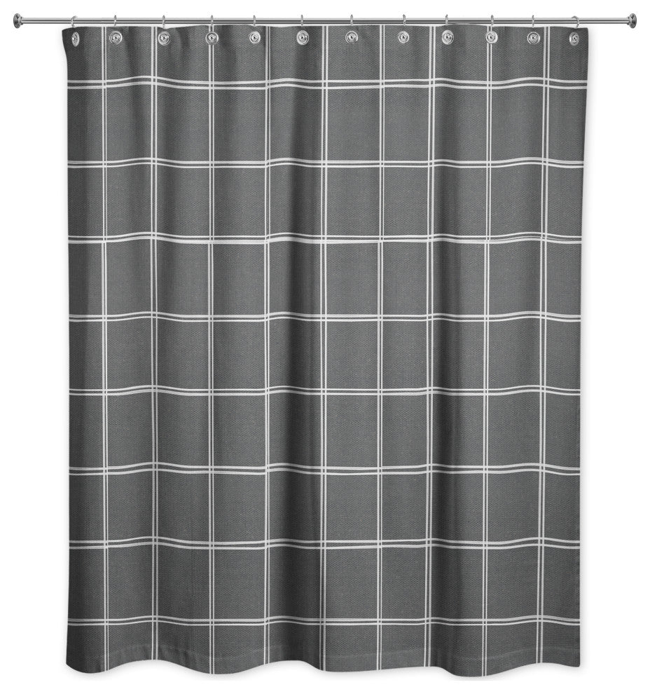 Linen Plaid 2 71x74 Shower Curtain
