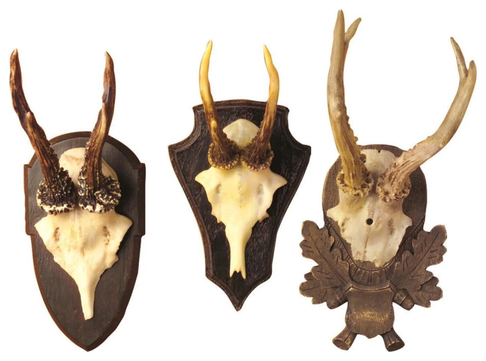 Two's Company The Hunt Club Antler Trophy Reproductions, Set of 3