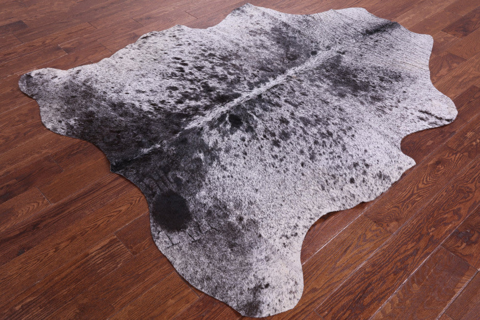 6' 5" X 5' 6" Organic Natural Hair-On Cowhide Area Rug C1792
