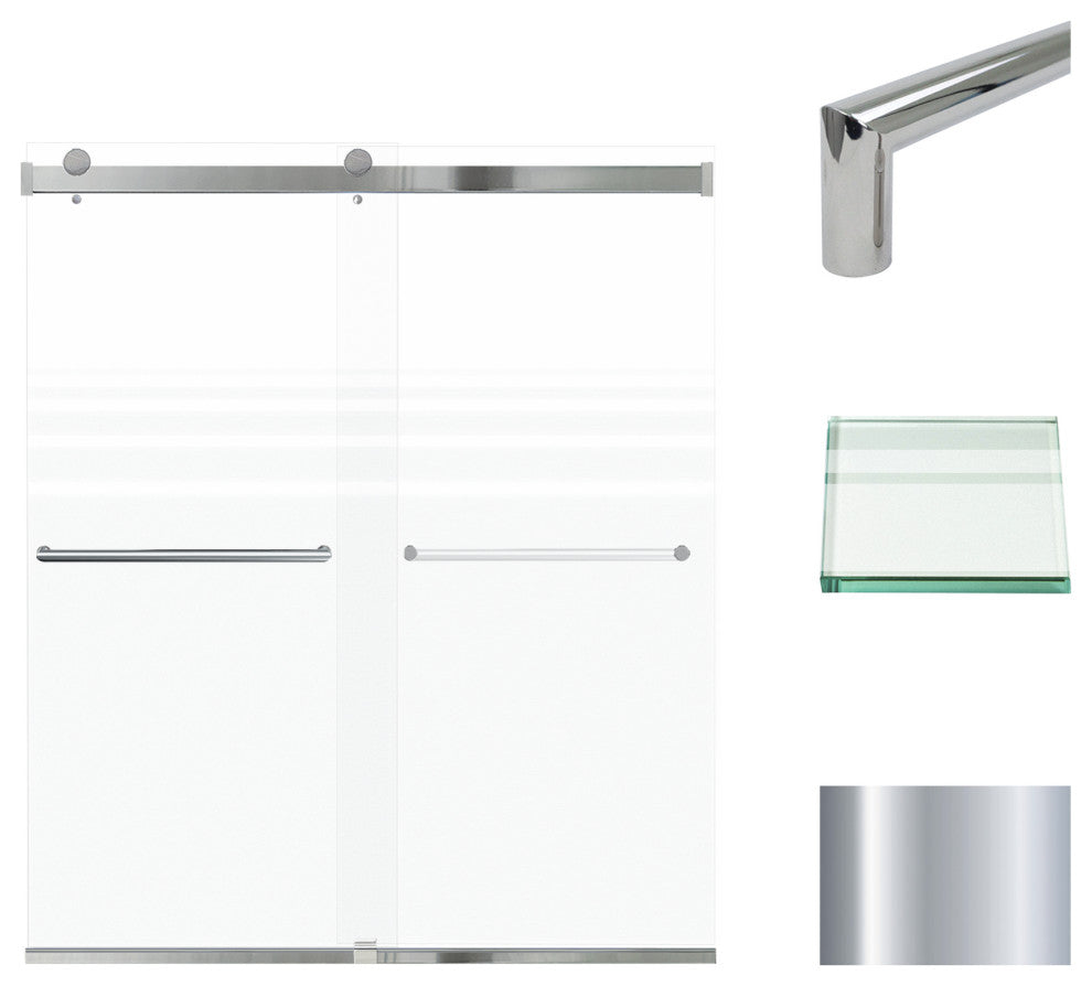 Transolid Brianna 60" W x 70" H Frameless Sliding Shower Door in Polished Chrome